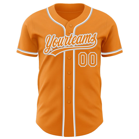 Custom Blaze Orange White-Gray Authentic Baseball Jersey