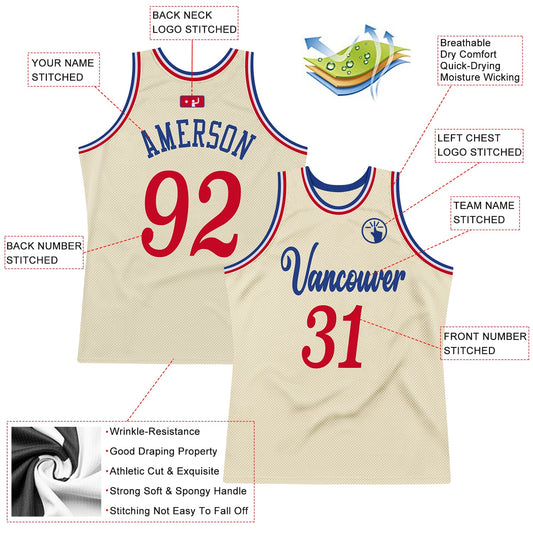 Custom Cream Basketball Jerseys, Game Uniforms