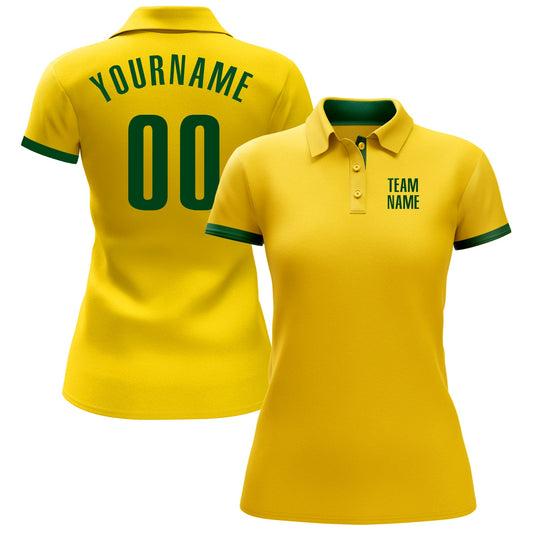 Custom Yellow Green Performance Golf Polo Shirt