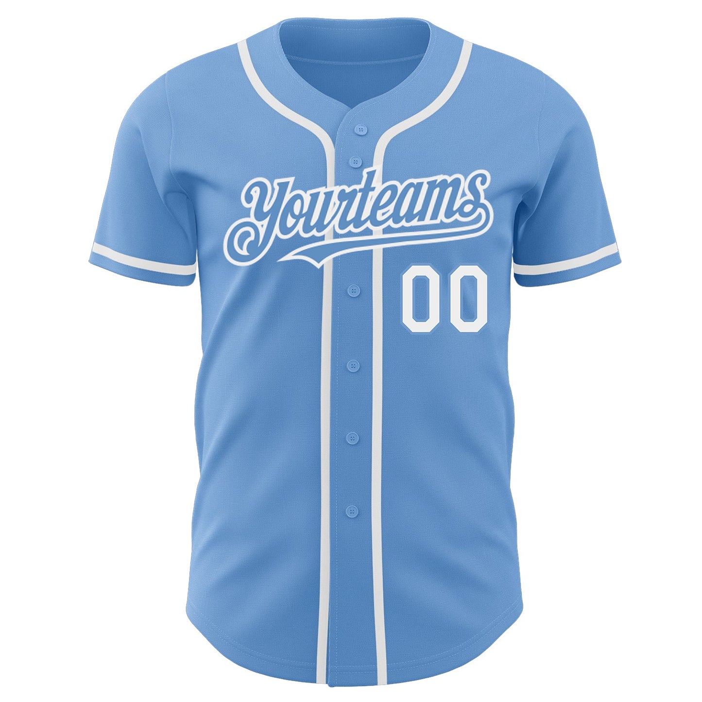 Custom Light Blue White Authentic Baseball Jersey