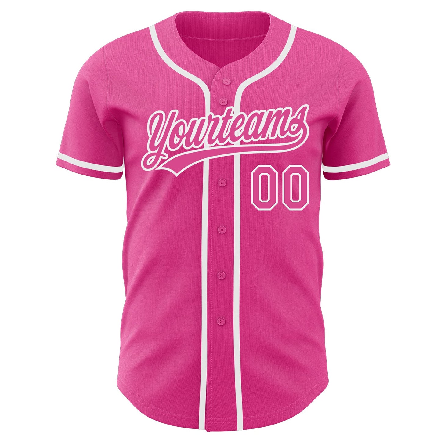 Custom Pink Pink-White Authentic Baseball Jersey