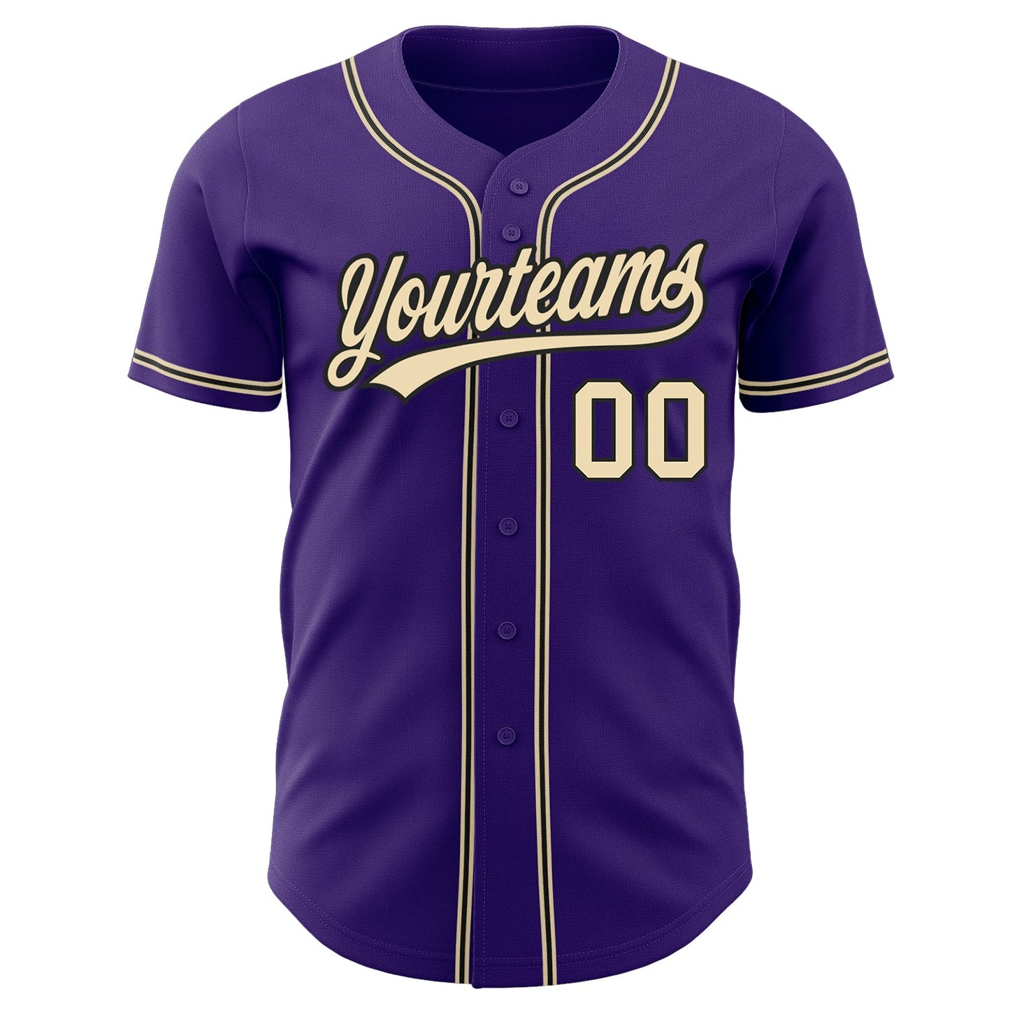 Custom Purple City Cream-Black Authentic Baseball Jersey