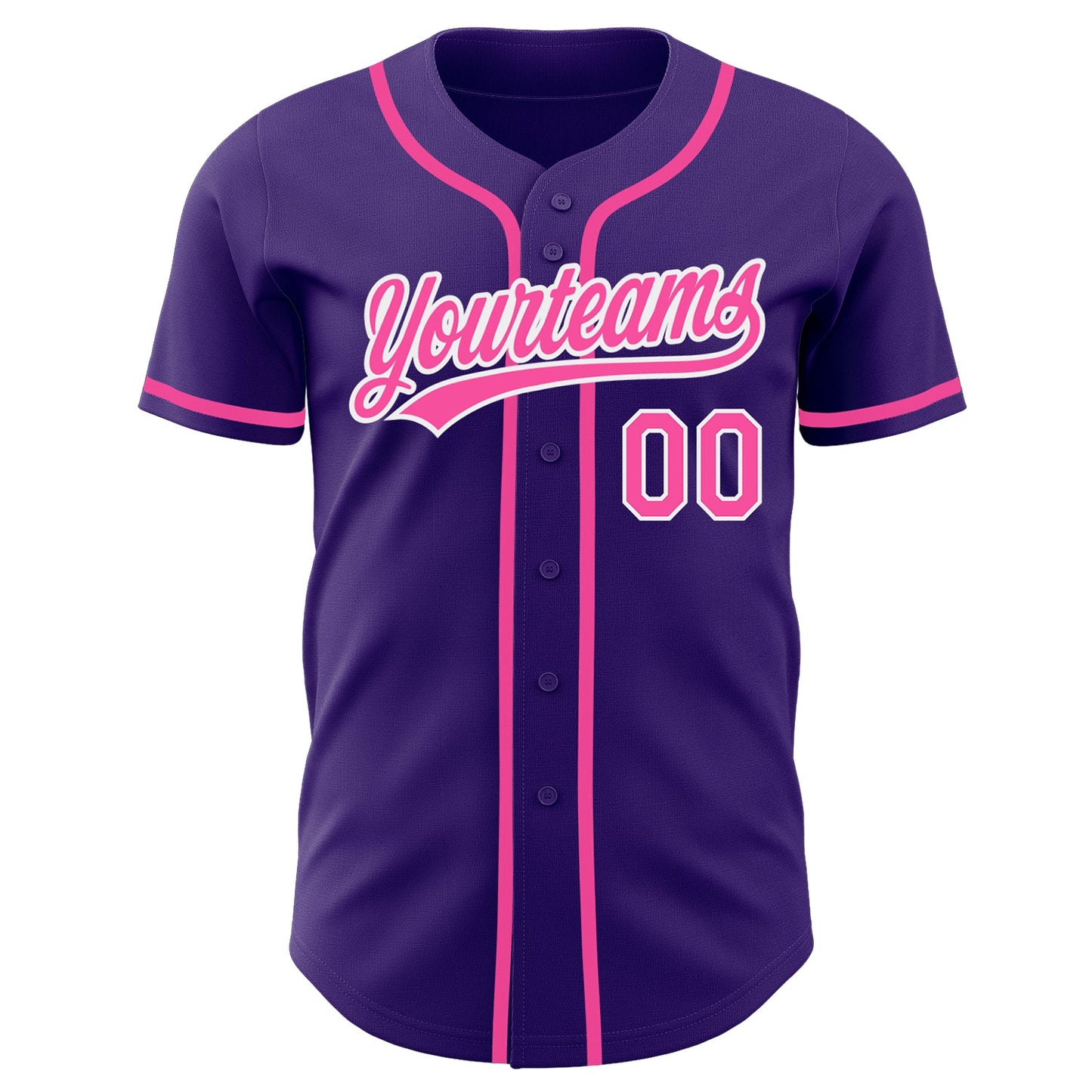 Custom Purple Pink-White Authentic Baseball Jersey