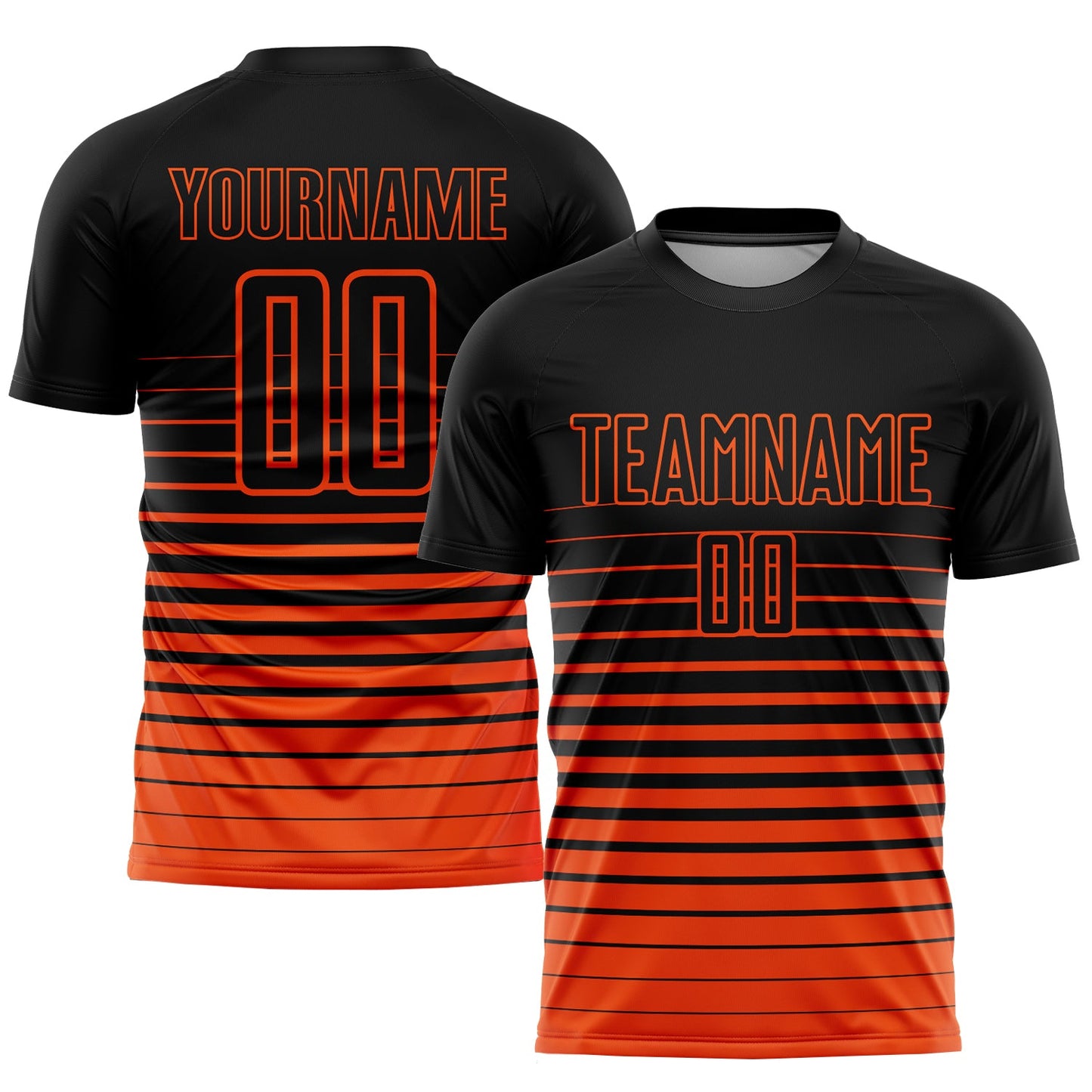 Maillot d'uniforme de football par Sublimation, personnalisé, noir et Orange, à fines rayures, à la mode, fondu