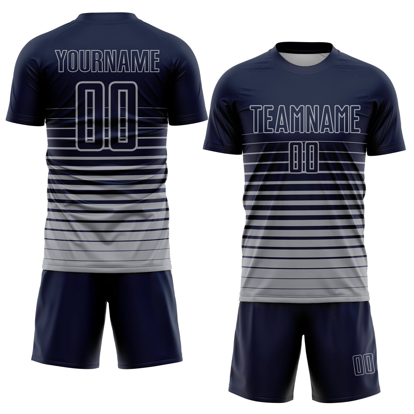 Maillot d'uniforme de football par Sublimation, personnalisé, gris marine, à fines rayures, à la mode, fondu