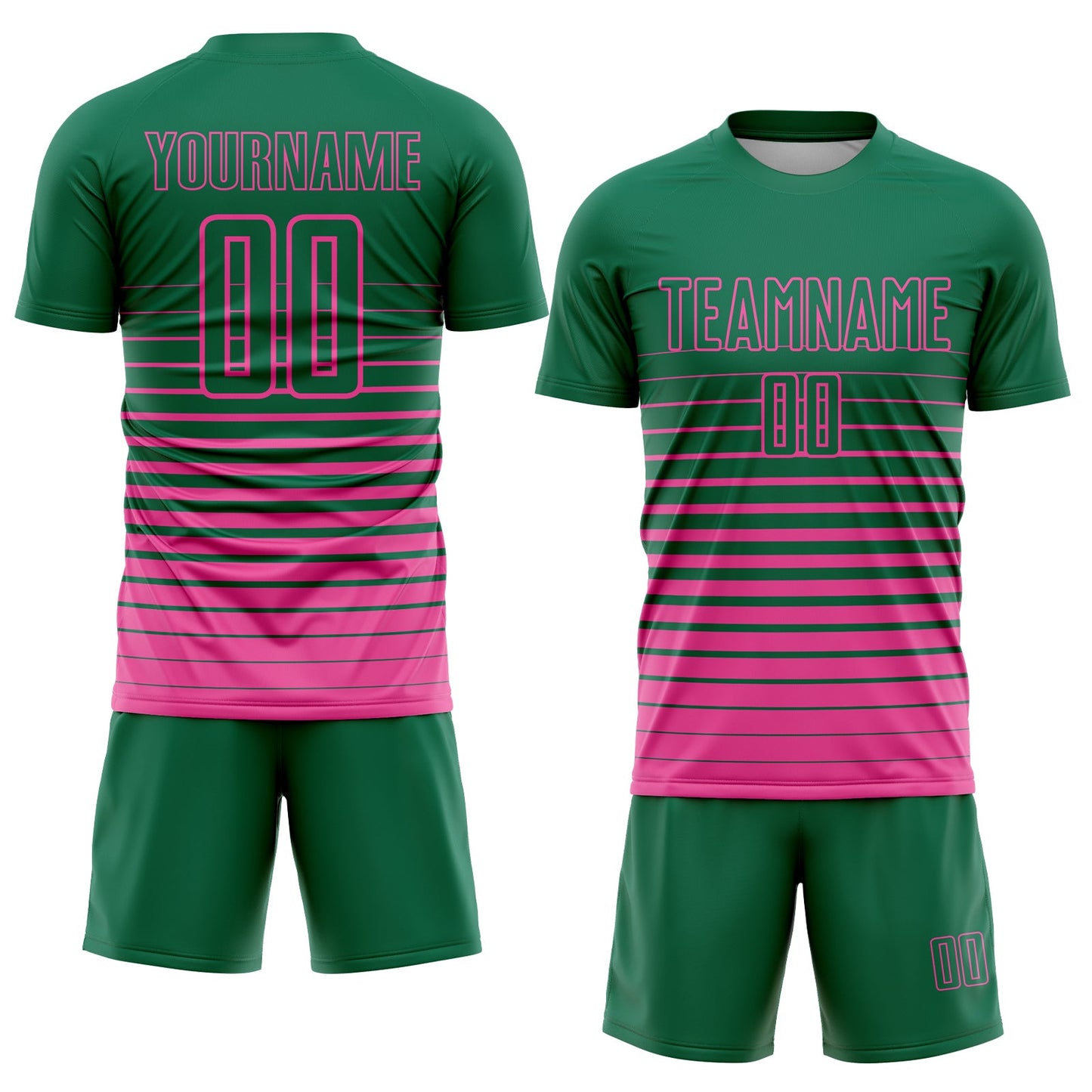 Maillot d'uniforme de football par Sublimation, personnalisé, vert, rose, à fines rayures, à la mode, fondu