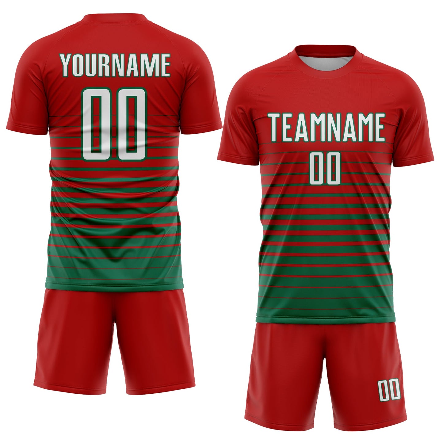 Maillot d'uniforme de football par Sublimation, personnalisé, rouge, blanc, vert Kelly, à fines rayures, à la mode