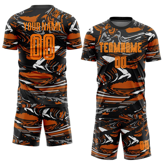 Custom Figure Blaze Orange-Texas Orange Sublimation Soccer Uniform Jersey