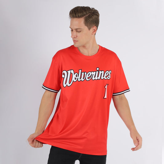 Custom Red White-Black Performance T-Shirt