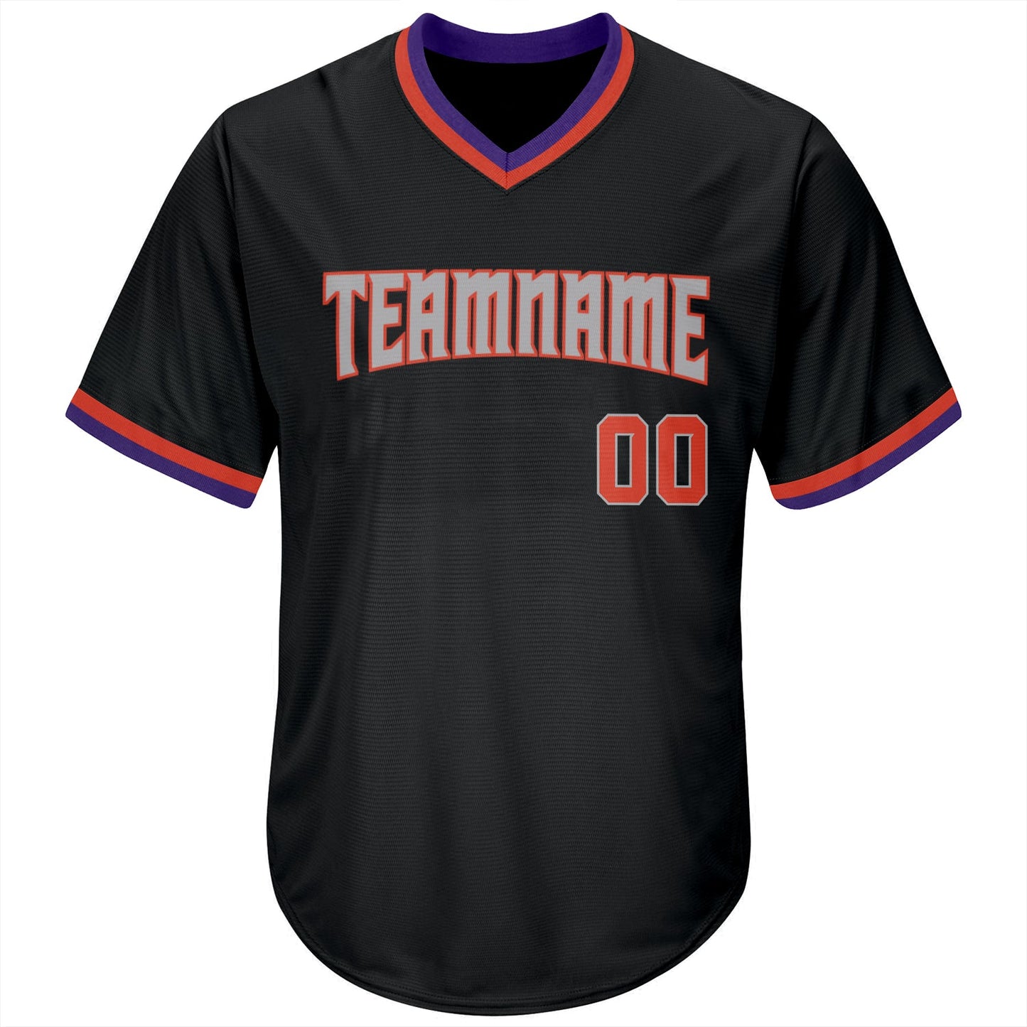 Custom Black Orange-Gray Authentic Throwback Rib-Knit Baseball Jersey Shirt