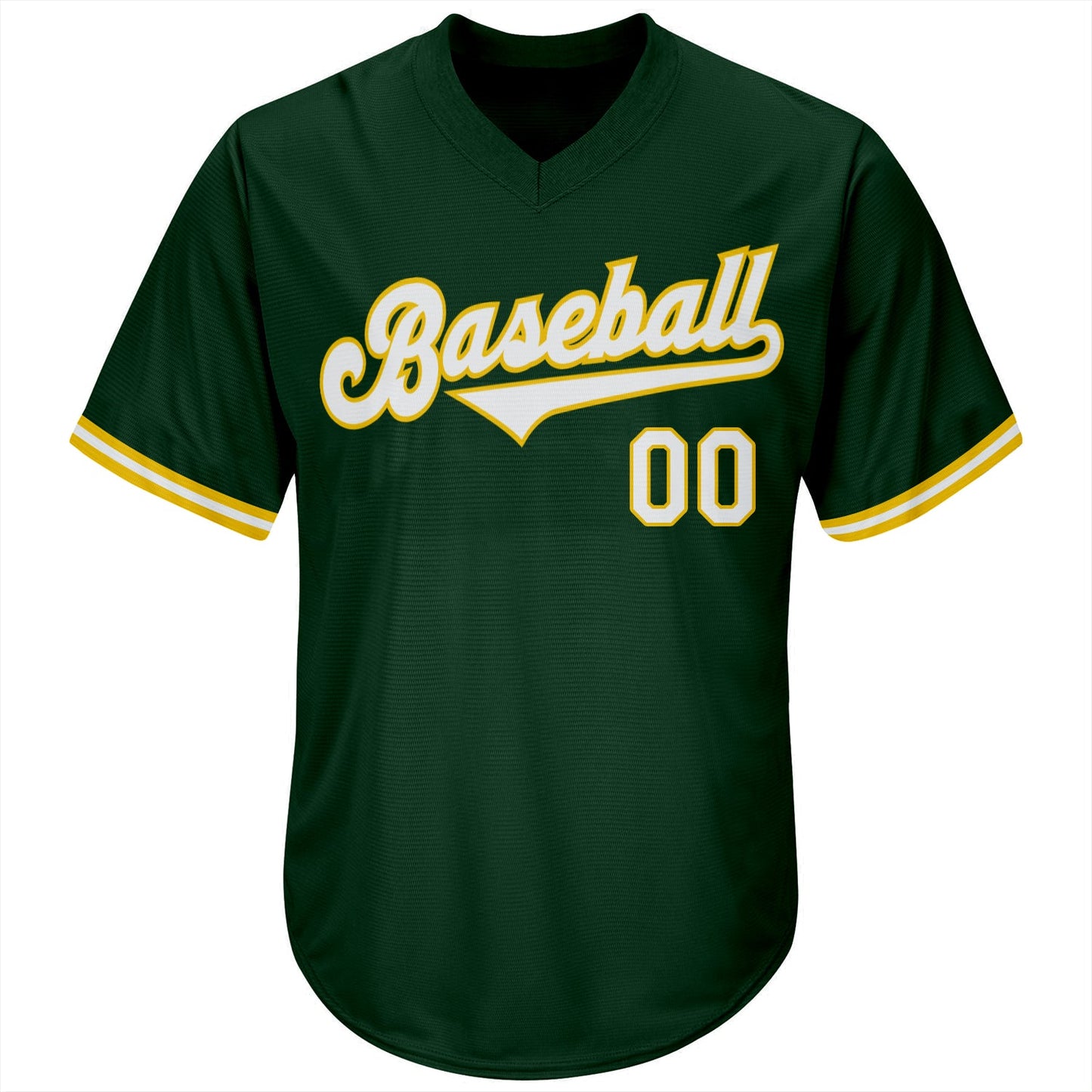 Custom Green White-Gold Authentic Throwback Rib-Knit Baseball Jersey Shirt