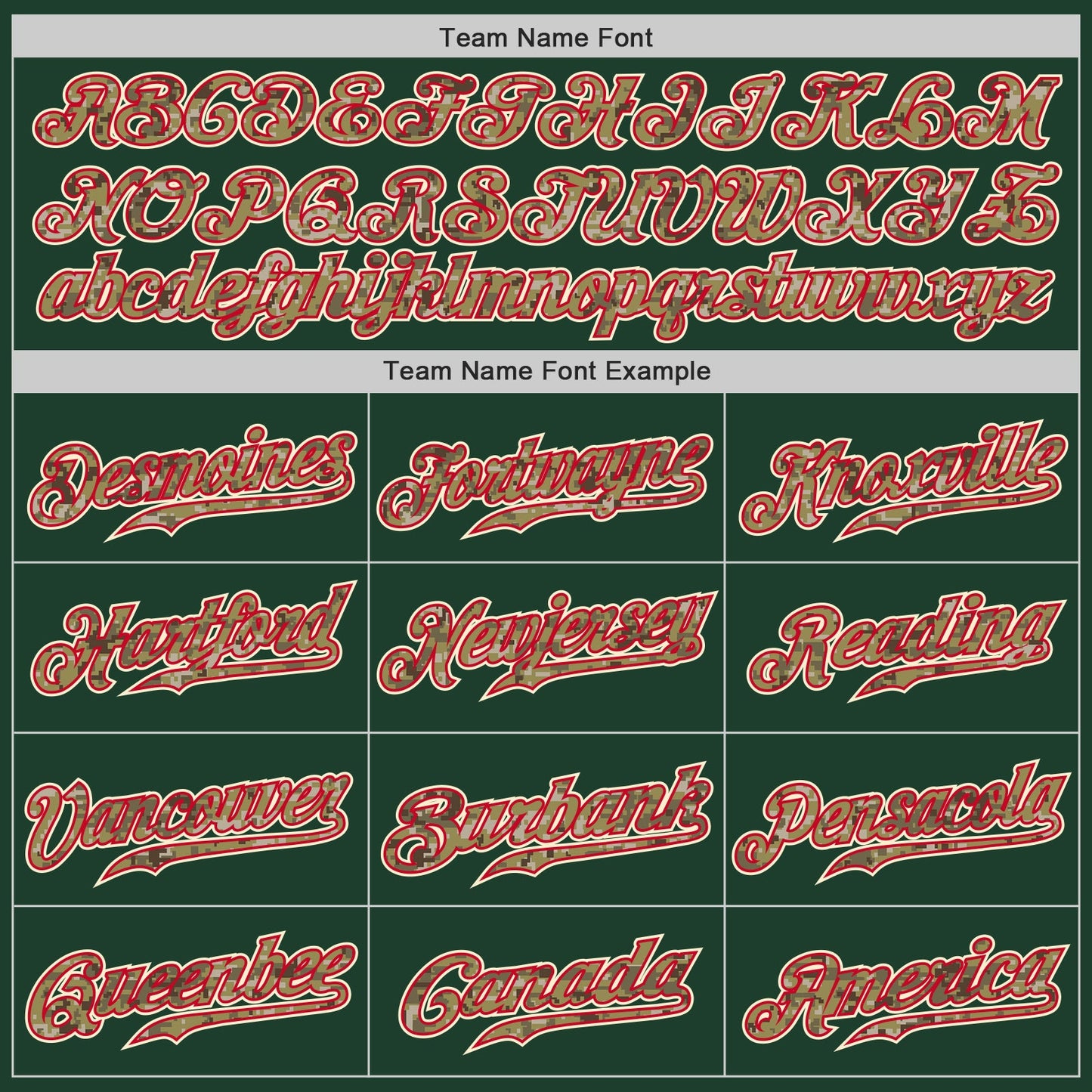Custom Green Camo-Red Authentic Baseball Jersey