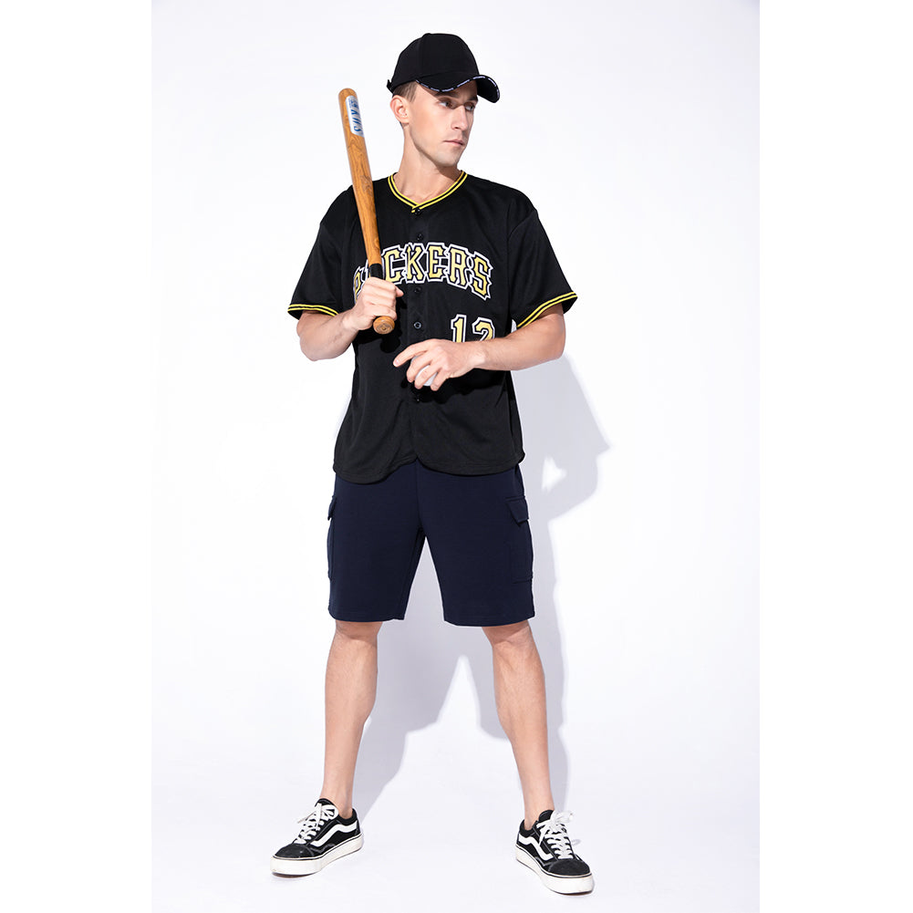Maglia da baseball personalizzata nero oro-bianco