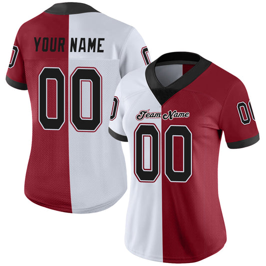 Maglia da calcio moda divisa cardinale nera-bianca maglia personalizzata